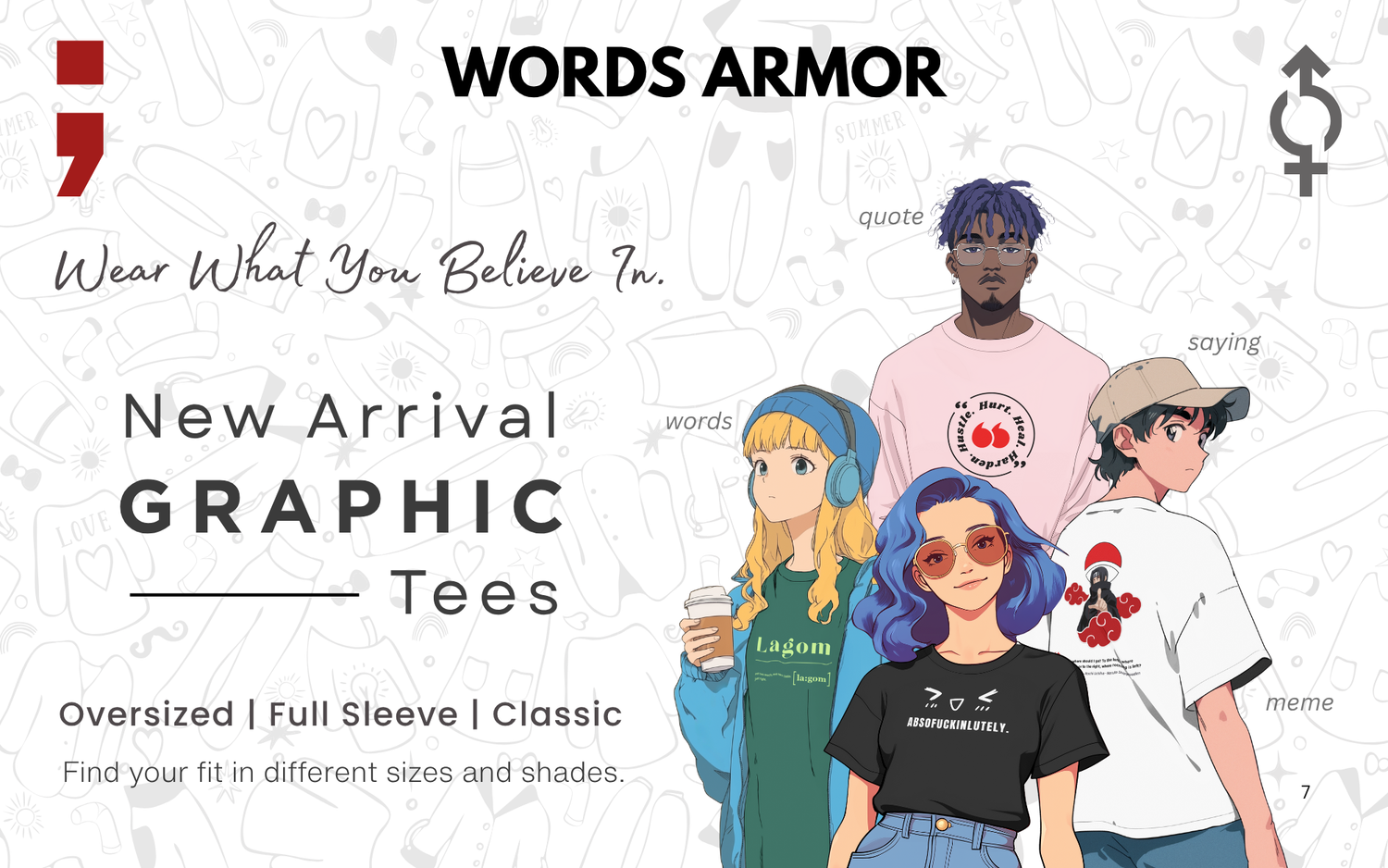Graphic t-shirts with words, quotes, memes, and sayings by Words Armor – bold designs that speak what you feel