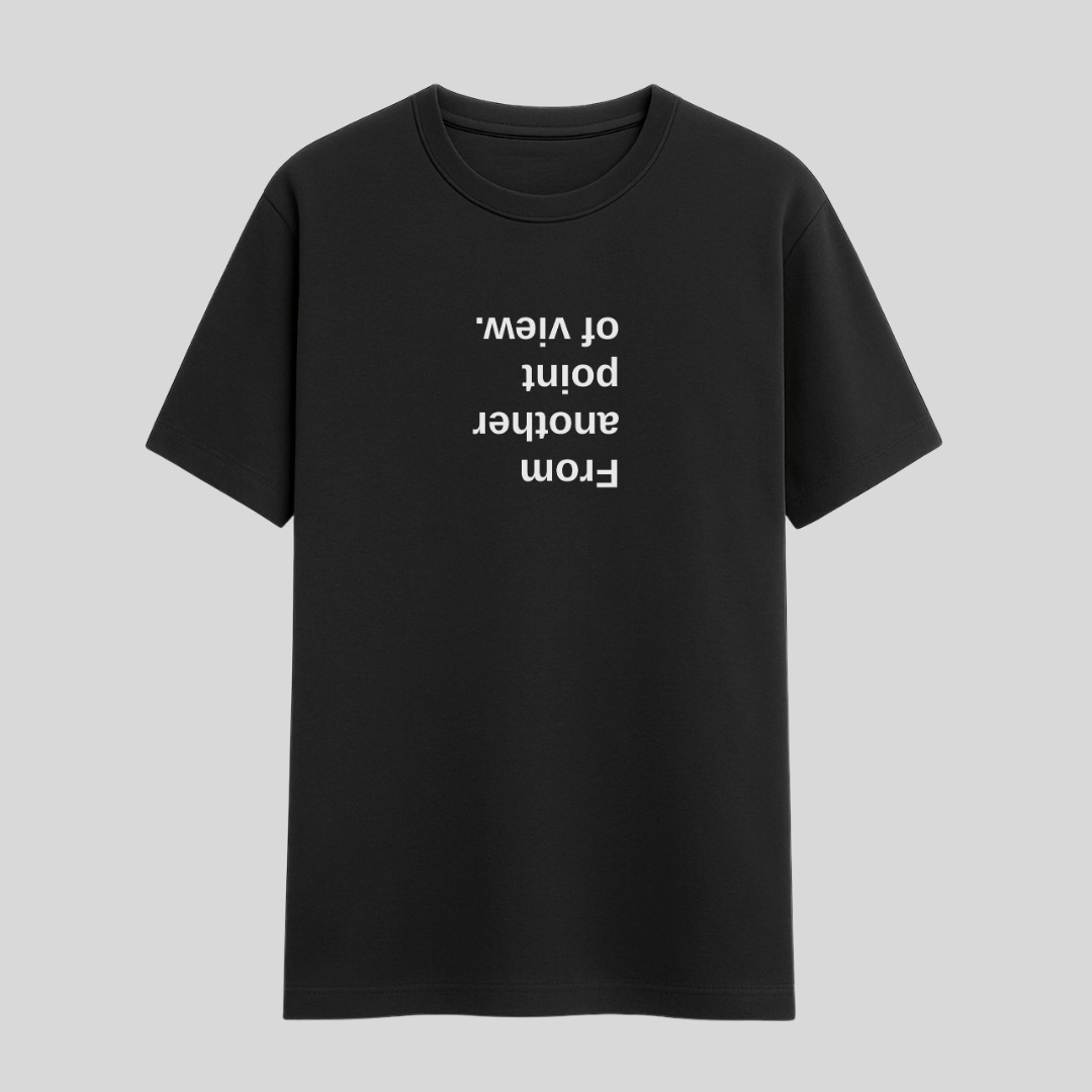 Black t-shirt with white text on a light gray background wordsarmor