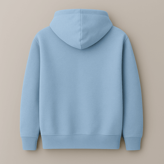 Baby blue solid plain warm cozy hoodie by Words Armor