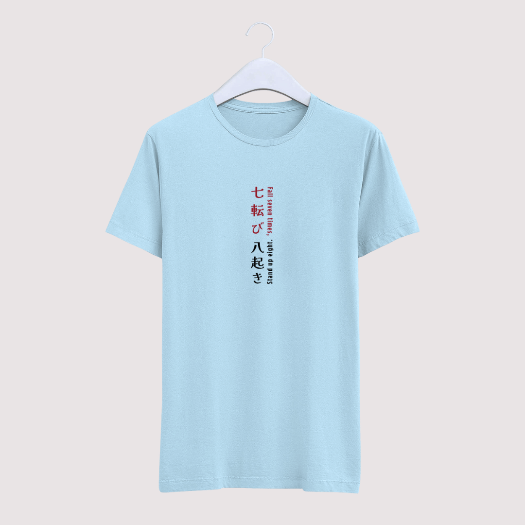 Light blue t-shirt with red and black text on a white background wordsarmor