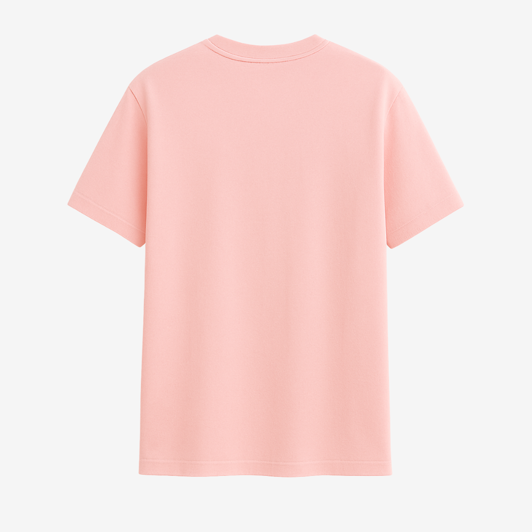 Plain solid peach classic half sleeve t-shirt back view by Words Armor