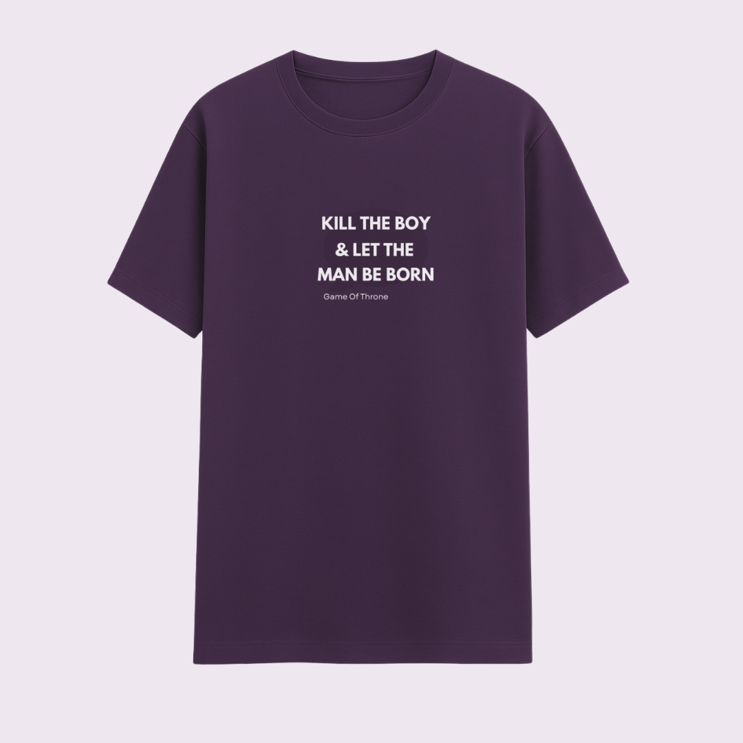 Purple t-shirt with white text on a light purple background wordsarmor