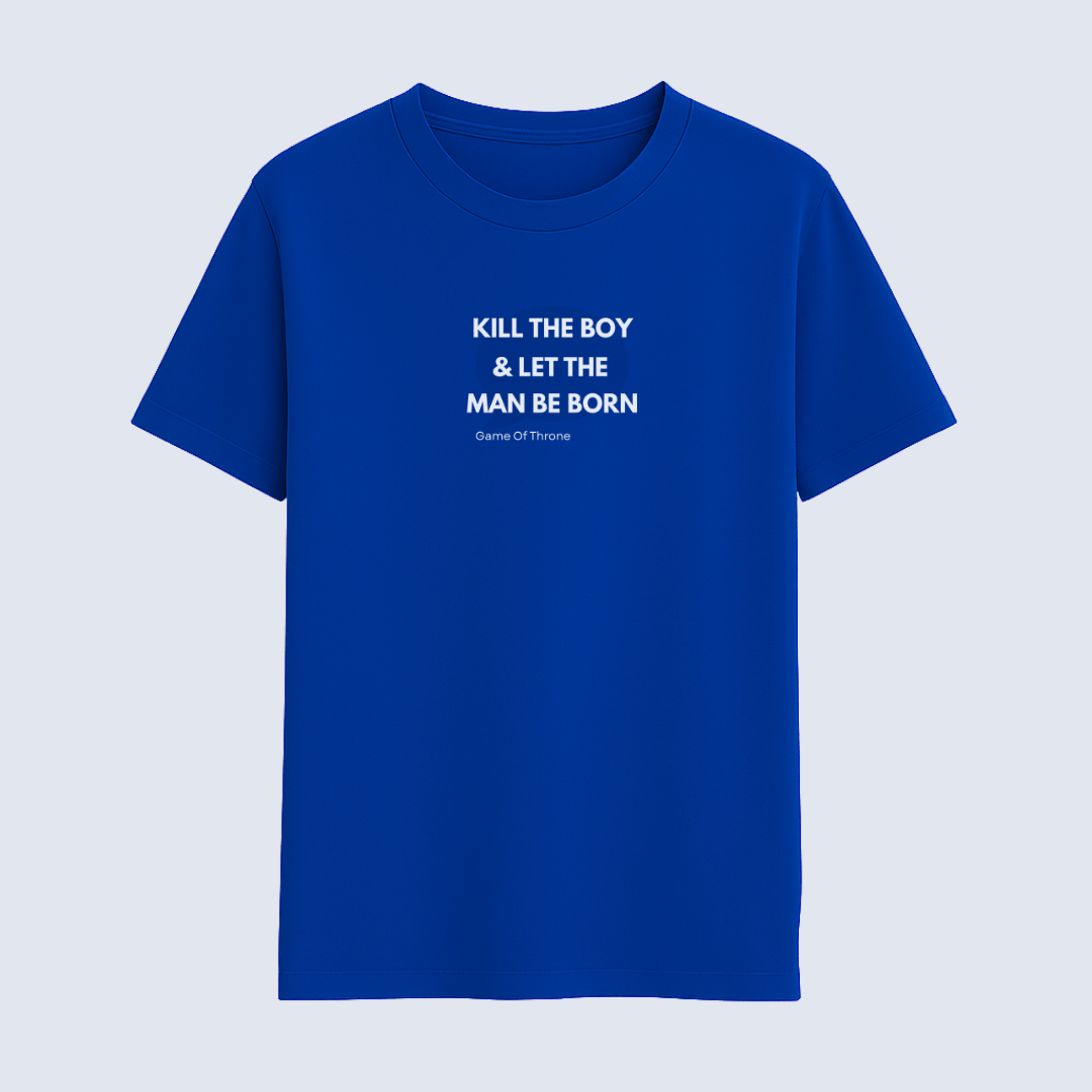 Blue t-shirt with white text on a light blue background wordsarmor