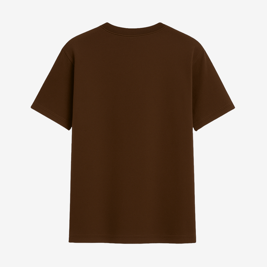 Solid coffee brown classic half sleeve t-shirt by Words Armor, premium 100% cotton for men and women.