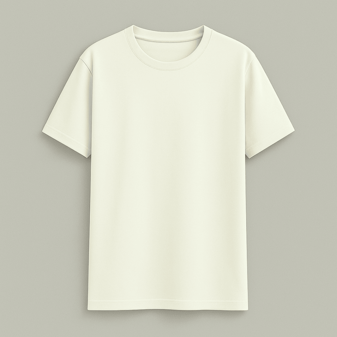 Solid off white classic half sleeve t-shirt by Words Armor, premium 100% cotton for men and women.