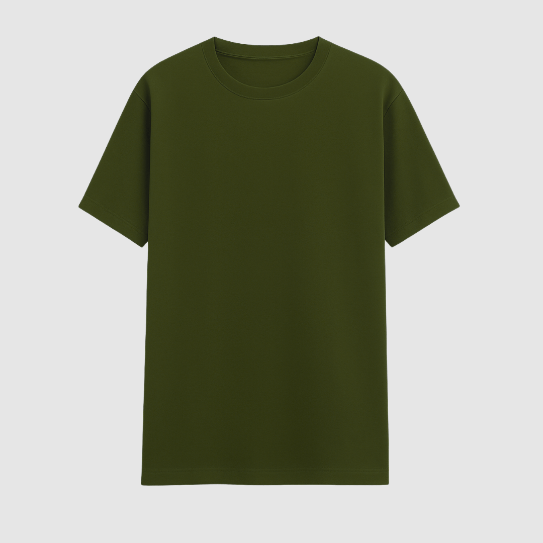 Solid olive classic half sleeve t-shirt by Words Armor, premium 100% cotton for men and women.