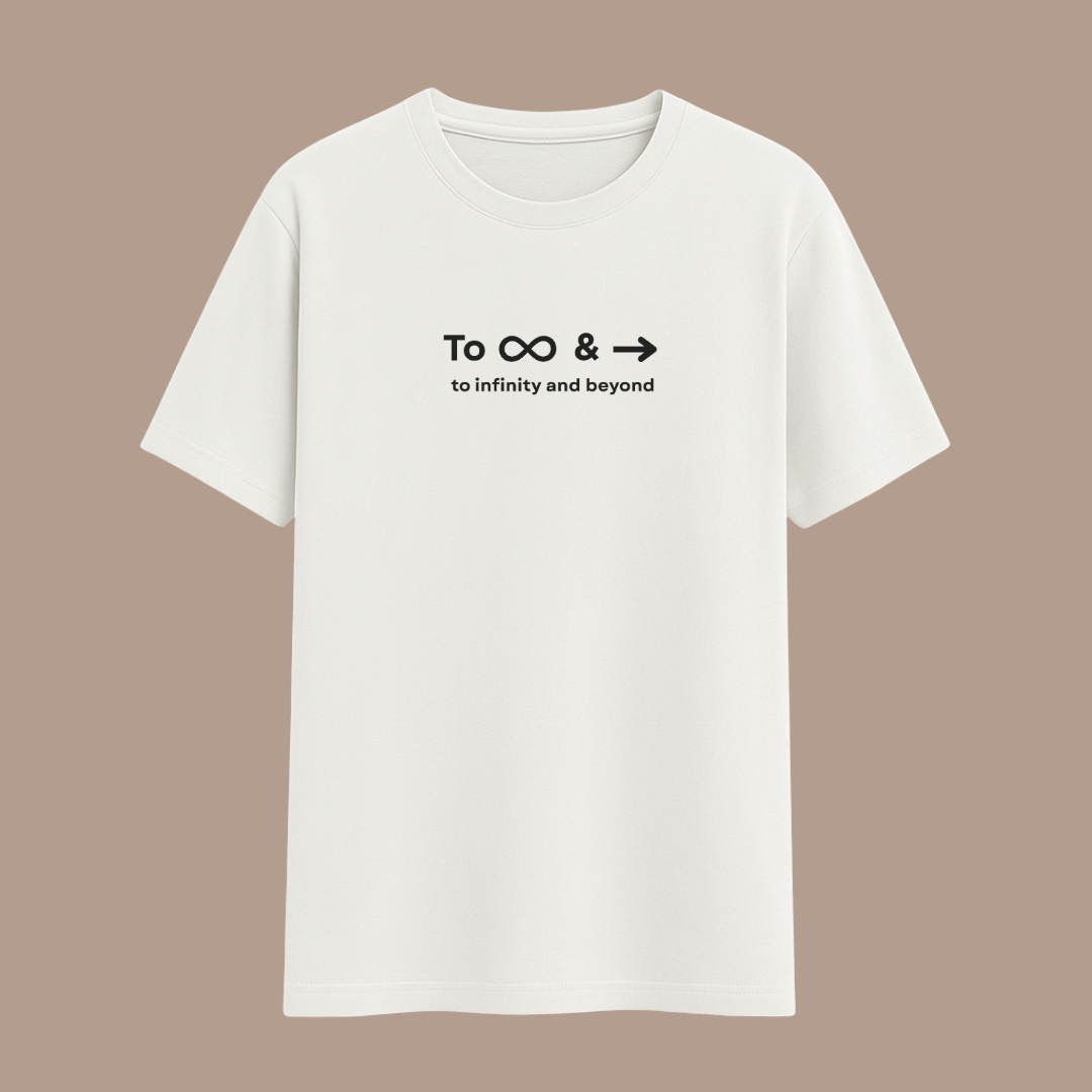 White t-shirt with black text on a beige background wordsarmor