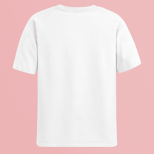 White classic half sleeve t shirt back view – premium cotton, regular fit