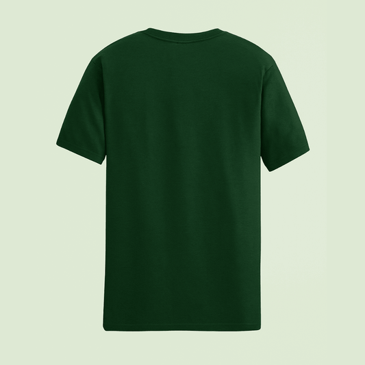 Words Armor bottle green plain classic half sleeve tshirt back view – breathable cotton finish