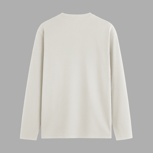 White long-sleeve shirt on a gray background wordsarmor