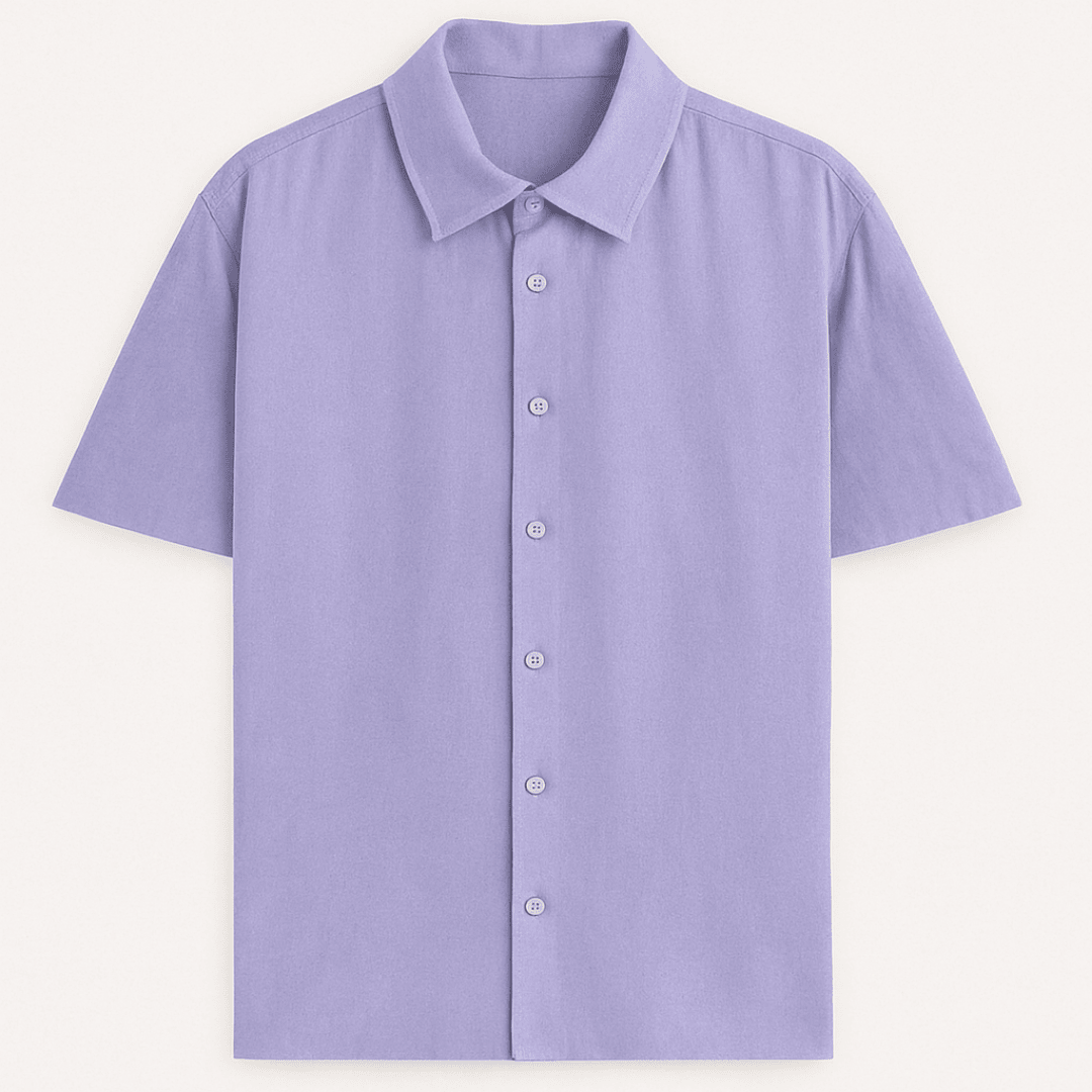 Unisex lavender oversized half sleeve shirt – front side – casual cotton wear – Words Armor