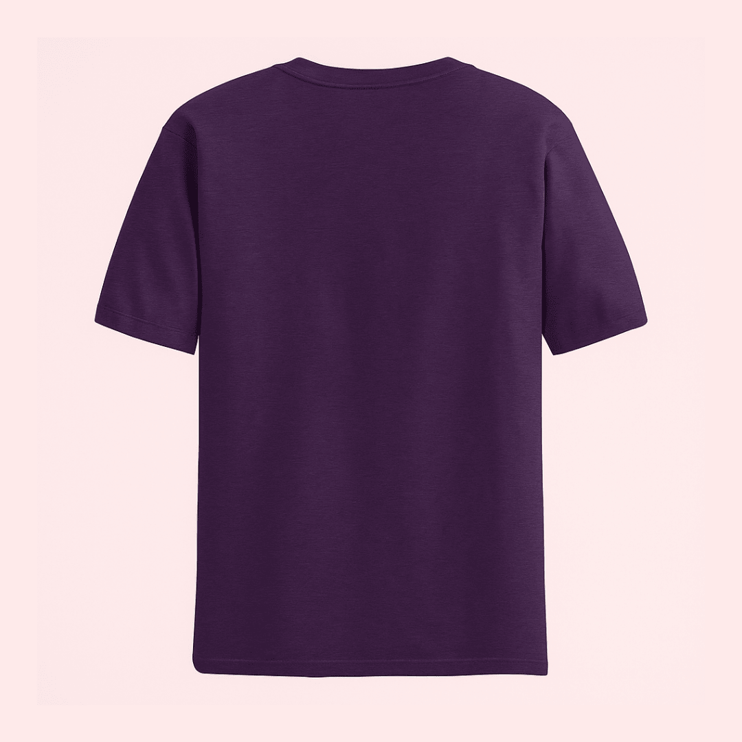 Back view of purple classic plain unisex tshirt by Words Armor