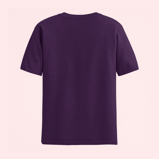 Back view of purple classic plain unisex tshirt by Words Armor