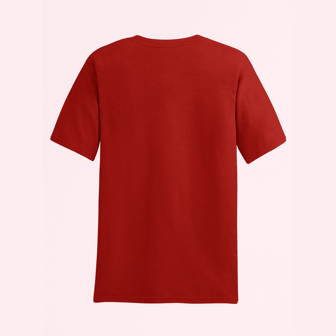 Words Armor red plain classic half sleeve tshirt back view – breathable cotton finish