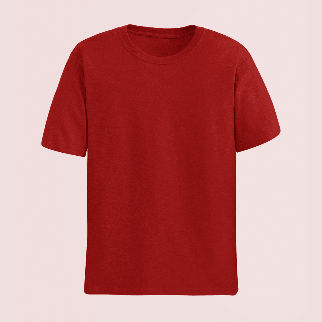 Words Armor red plain classic half sleeve tshirt front view – unisex fit