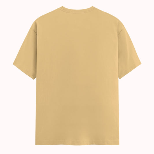 Words Armor solid plain beige t shirt back view for men and women