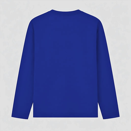 Words Armor solid plain royal blue full sleeve t shirt back view for men and women