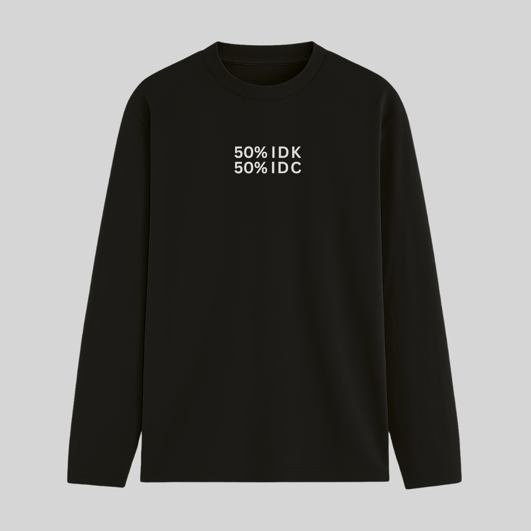 Black long-sleeve shirt with white text on a light gray background wordsarmor