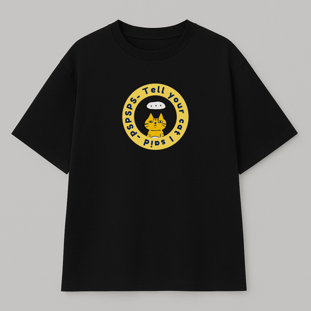 Black meme t-shirt with yellow graphic and text on a gray background wordsarmor