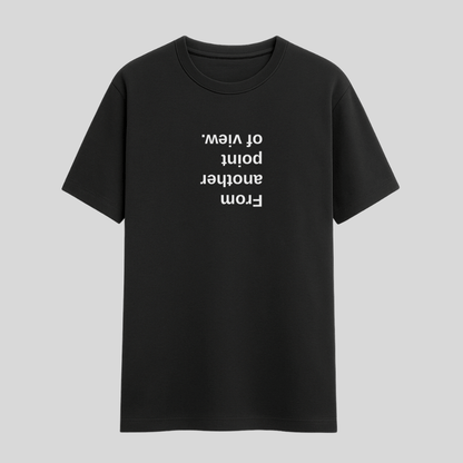 Black t-shirt with white text on a light gray background wordsarmor
