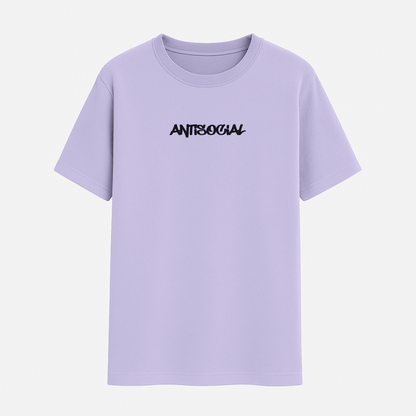 Antisocial lavender t-shirt by Words Armor