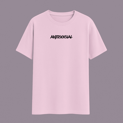 Antisocial light pink t-shirt for men and women by Words Armor