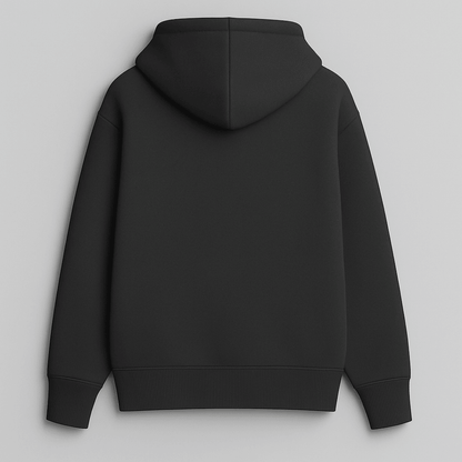 black armor oversized hoodie front and back view