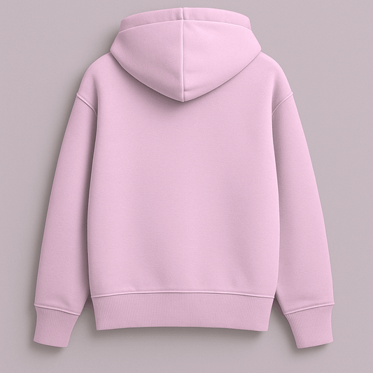 solid plain baby pink oversized hoodie front and back view for men and women by Words Armor
