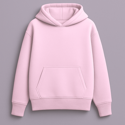 solid plain baby pink oversized hoodie front and back view for men and women by Words Armor