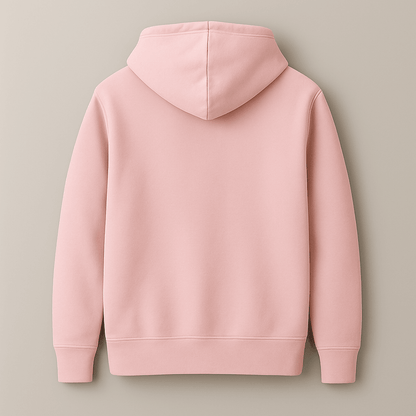 Baby pink solid plain hoodie for men and women – cozy insulated winter wear, soft cotton feel
