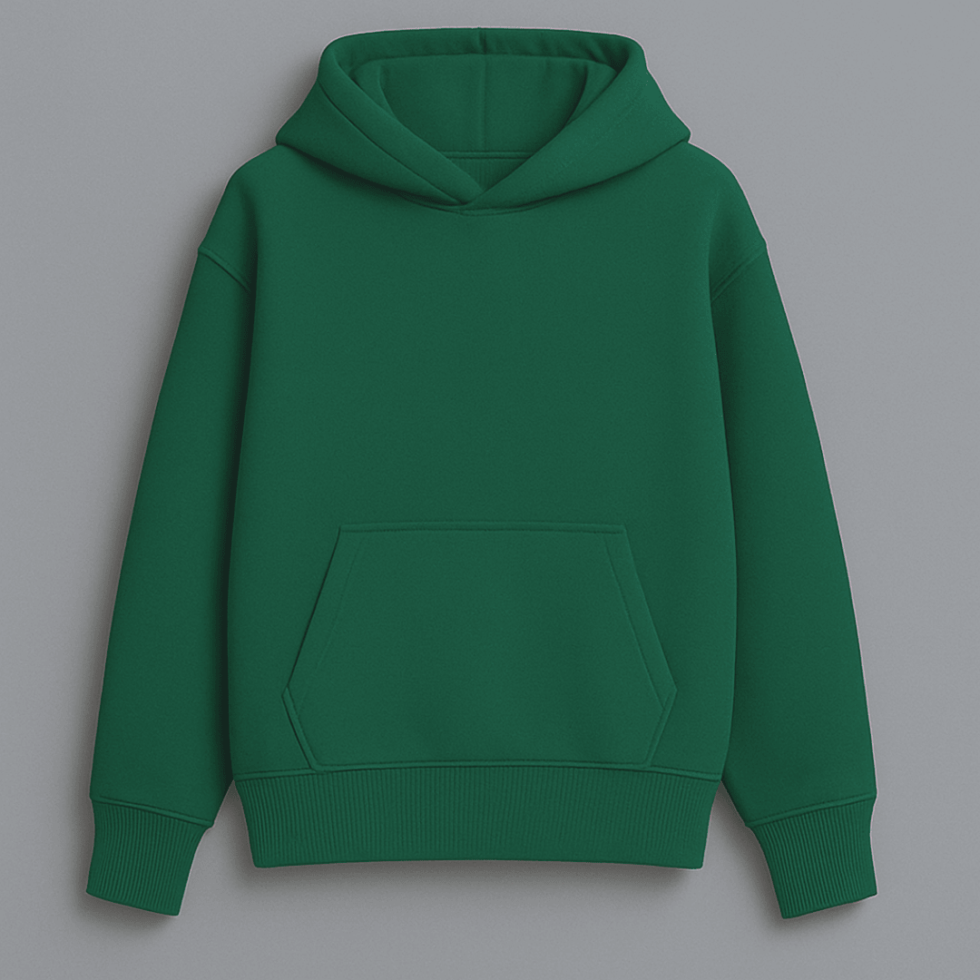 solid plain bottle green oversized hoodie front and back view for men and women by Words Armor