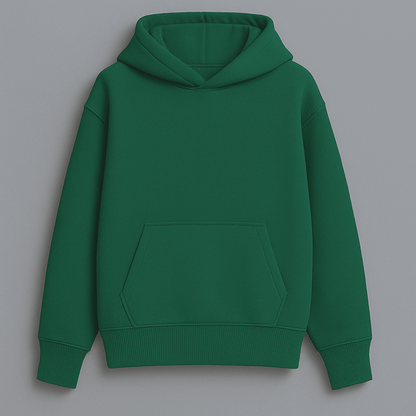 solid plain bottle green oversized hoodie front and back view for men and women by Words Armor