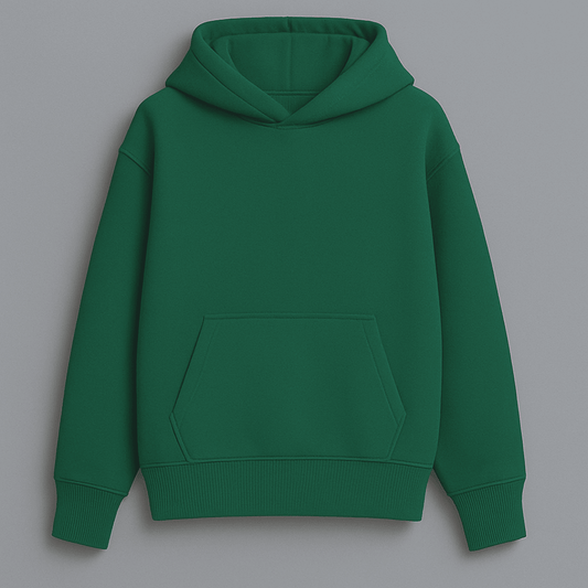 solid plain bottle green oversized hoodie front and back view for men and women by Words Armor