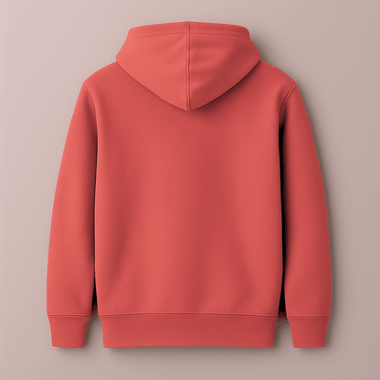 Coral solid plain insulated warm cozy premium cotton hoodie by Words Armor