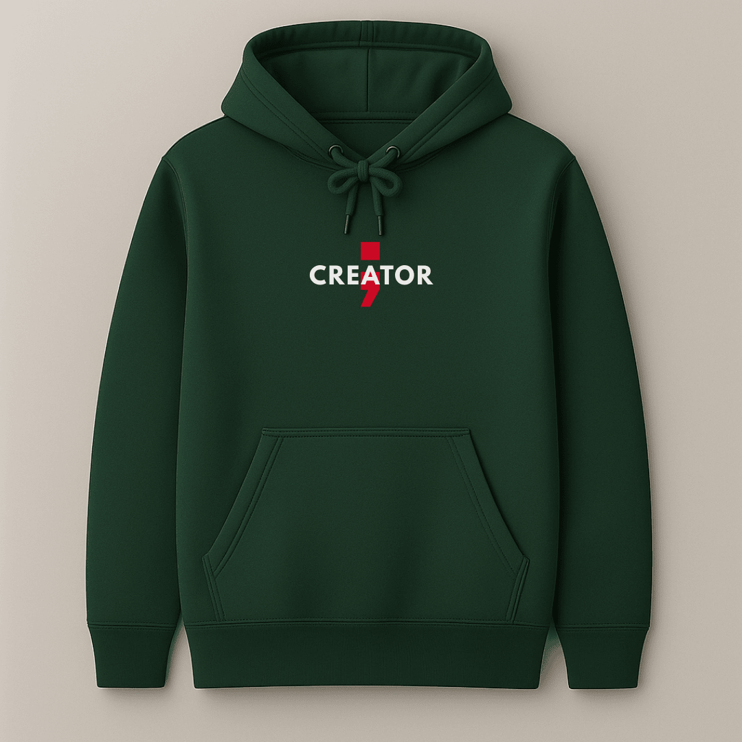 Creator quote graphic hoodie for men and women in black, navy blue, bottle green, maroon and olive green by Words Armor