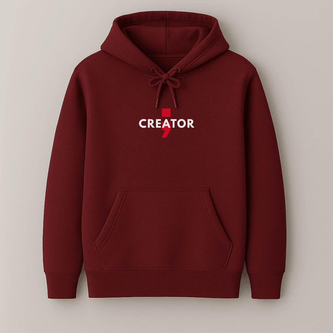 Creator quote graphic hoodie for men and women in black, navy blue, bottle green, maroon and olive green by Words Armor