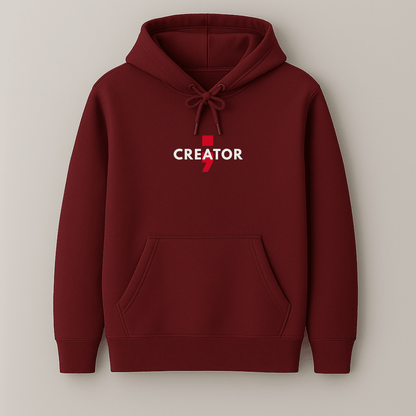 Creator quote graphic hoodie for men and women in black, navy blue, bottle green, maroon and olive green by Words Armor