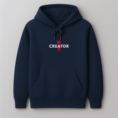 Creator quote graphic hoodie for men and women in black, navy blue, bottle green, maroon and olive green by Words Armor