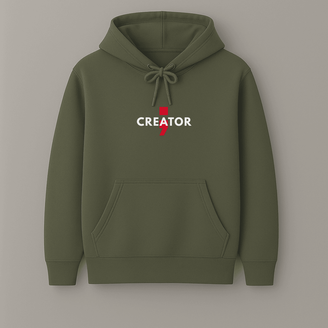 Creator quote graphic hoodie for men and women in black, navy blue, bottle green, maroon and olive green by Words Armor
