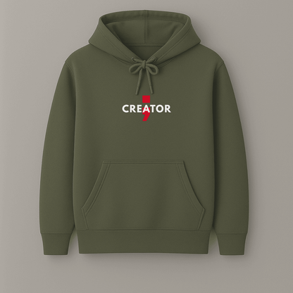 Creator quote graphic hoodie for men and women in black, navy blue, bottle green, maroon and olive green by Words Armor