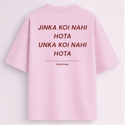 Funny Hindi Quote Back Print Oversized T-Shirt for Men and Women by Words Armor