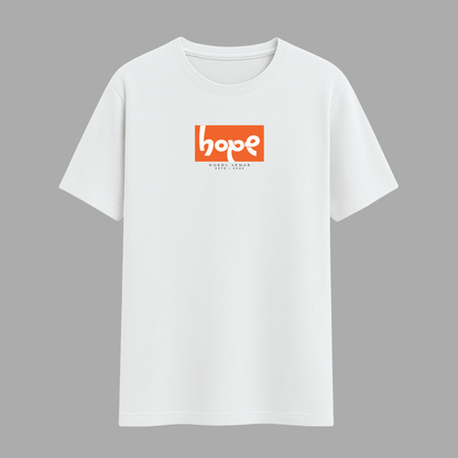Words Armor Hope Half Sleeve T-Shirt in white and off white for men and women