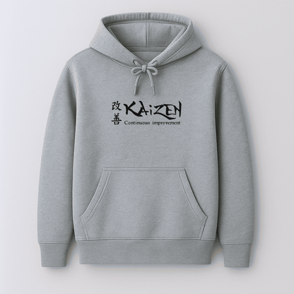 Kaizen Philosophy Hoodie Melange Grey – Words Armor