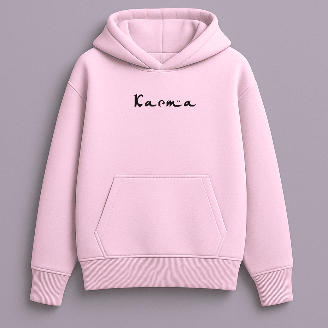 Karma Oversized Hoodie Solid Plain for Men & Women Baby Pink – Words Armor