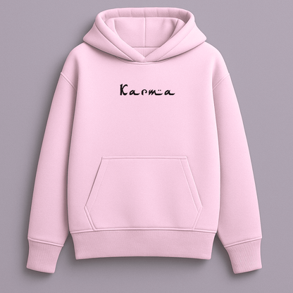 Karma Oversized Hoodie Solid Plain for Men & Women Baby Pink – Words Armor