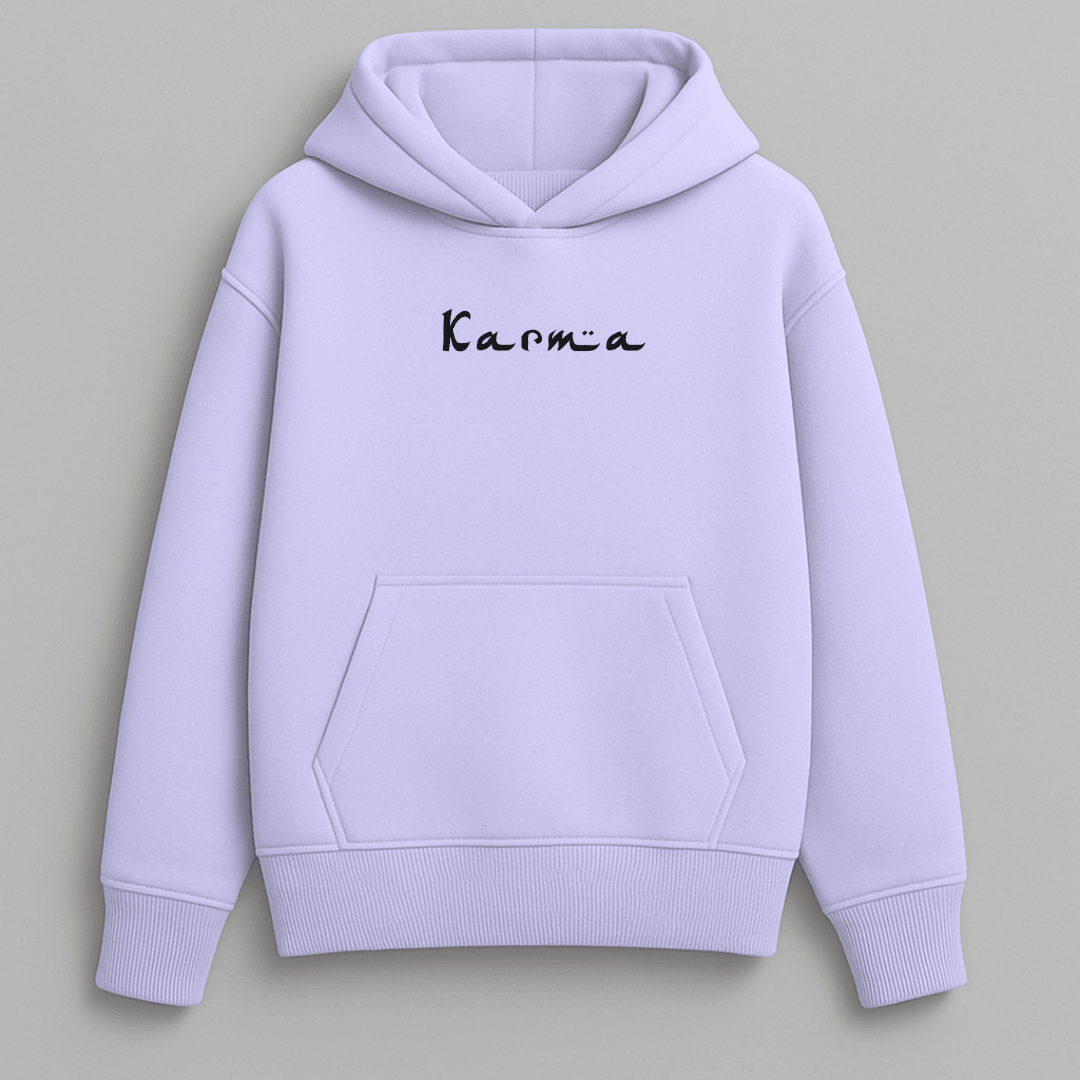 Karma Oversized Hoodie Solid Plain for Men & Women Lavender – Words Armor