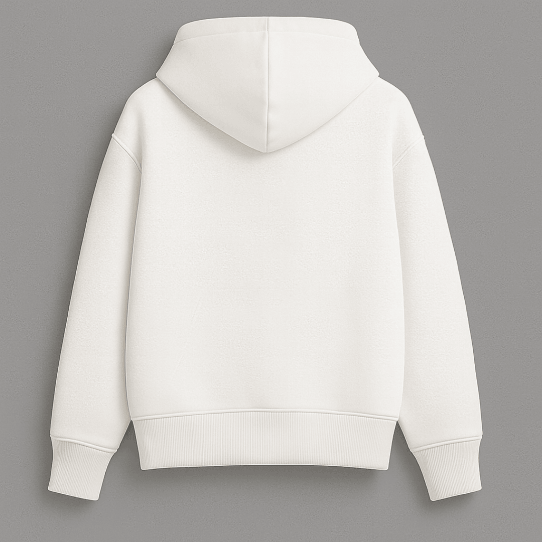 Karma Oversized Hoodie Solid Plain for Men & Women White – Words Armor