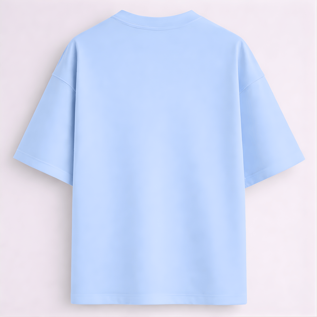 Kindness printed oversized drop shoulder T-shirt baby blue colour for men and women Words Armor