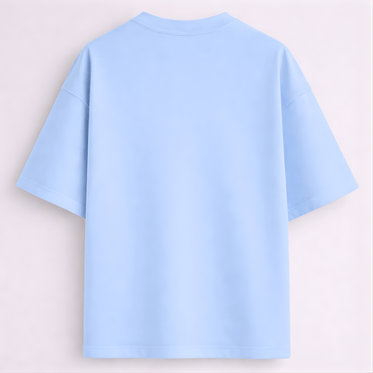Kindness printed oversized drop shoulder T-shirt baby blue colour for men and women Words Armor