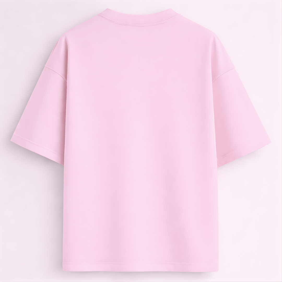 Kindness printed oversized drop shoulder T-shirt baby pink colour for men and women Words Armor